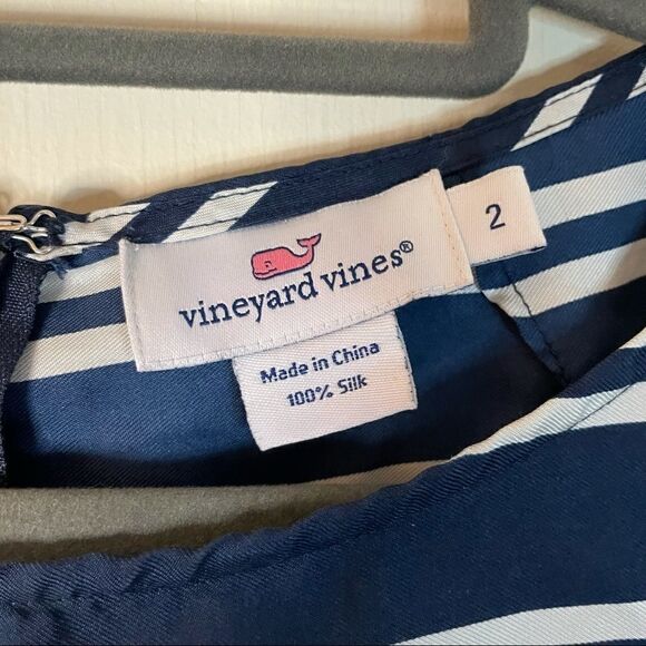 Vineyard Vines Silk Striped Ruffle Hem Top - Picture 6 of 6